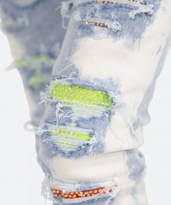 Mnml X Skinny Denim X409 Rhinestone Skinny Denim - Blue