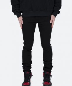 Mnml X457 Rhinestone Skinny Denim - Black