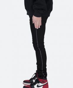 Mnml X457 Rhinestone Skinny Denim - Black