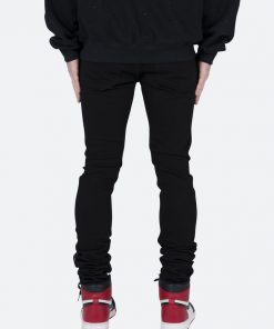 Mnml X457 Rhinestone Skinny Denim - Black
