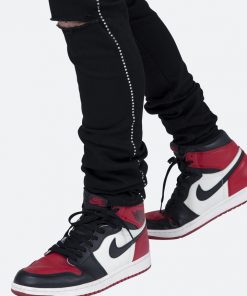 Mnml X457 Rhinestone Skinny Denim - Black