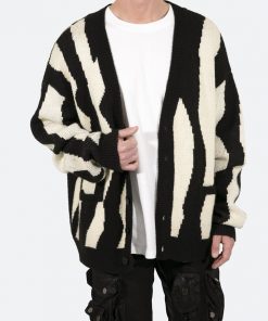 Mnml Zebra Cardigan - Black/Natural