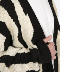 Mnml Zebra Cardigan - Black/Natural