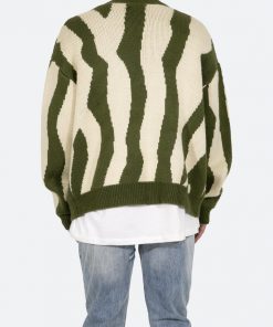 Mnml Outerwear Zebra Cardigan - Green/White