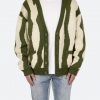 Mnml Outerwear Zebra Cardigan - Green/White