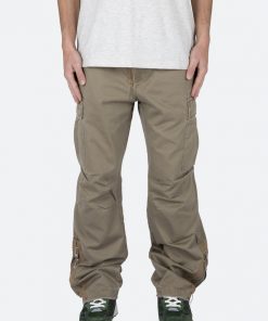 Mnml Zipper Denim Cargo Pants - Khaki